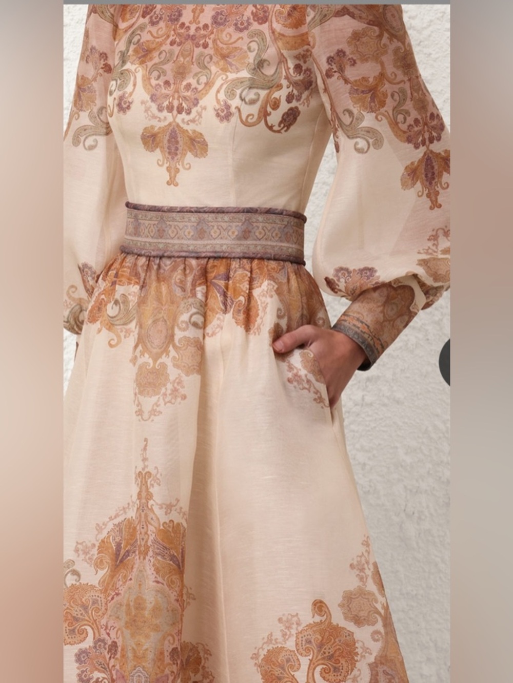 NWT $1,150 Zimmermann Illustration Maxi Skirt Cream Paisley Motif Size AU 2 US 8 - Picture 6 of 16